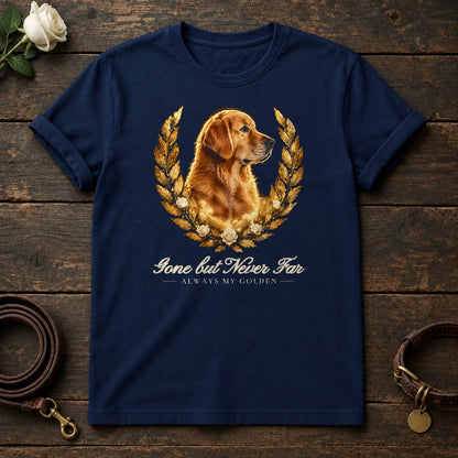 Gone but Never Far – Laurel Golden Retriever Memorial Tee in Navy