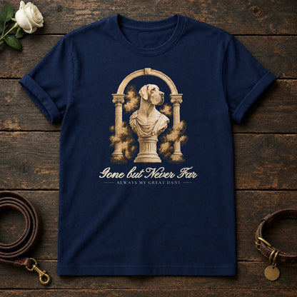 Gone but Never Far – Roman Arch Great Dane Memorial Tee in Navy