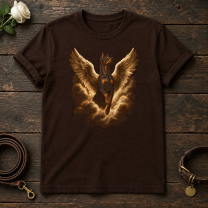 Doberman Guardian Angel Tee in Dark Chocolate