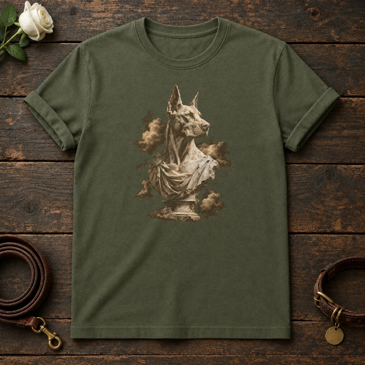Great Dane Marble Guardian Tee in Military Green