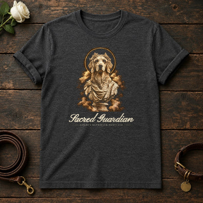 Sacred Guardian Golden Retriever Tee in Dark Heather