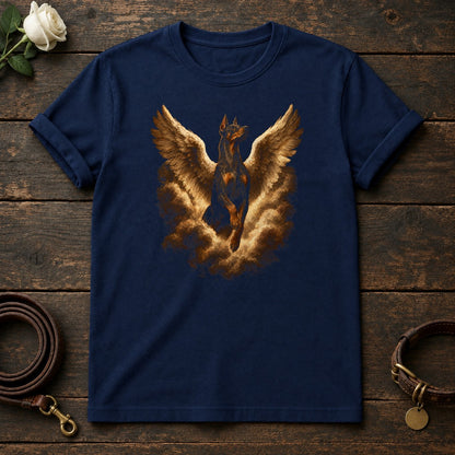 Doberman Guardian Angel Tee in Navy