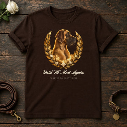 Until We Meet Again – Laurel Great Dane Memorial Tee in Dark Chocolate