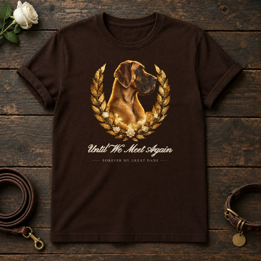 Until We Meet Again – Laurel Great Dane Memorial Tee in Dark Chocolate