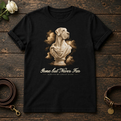 Gone but Never Far – Marble Great Dane Memorial Tee in Black