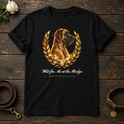 Wait for Me at the Bridge – Laurel Great Dane Memorial Tee in Black