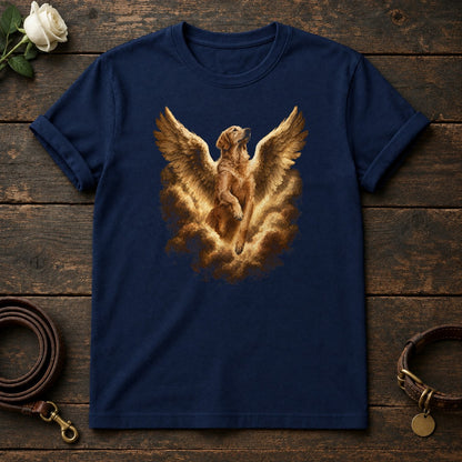 Golden Retriever Guardian Angel Tee in Navy