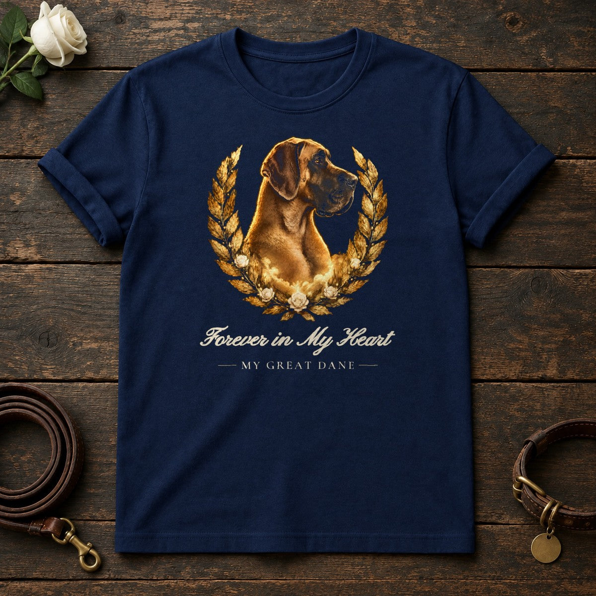 Forever in My Heart – Laurel Great Dane Memorial Tee in Navy