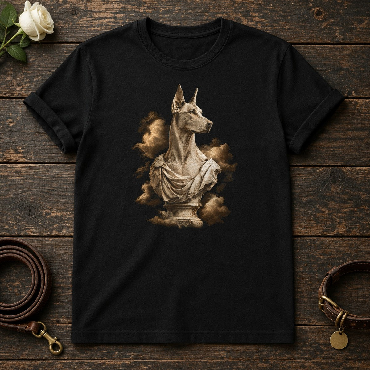 Doberman Marble Guardian Tee in Black