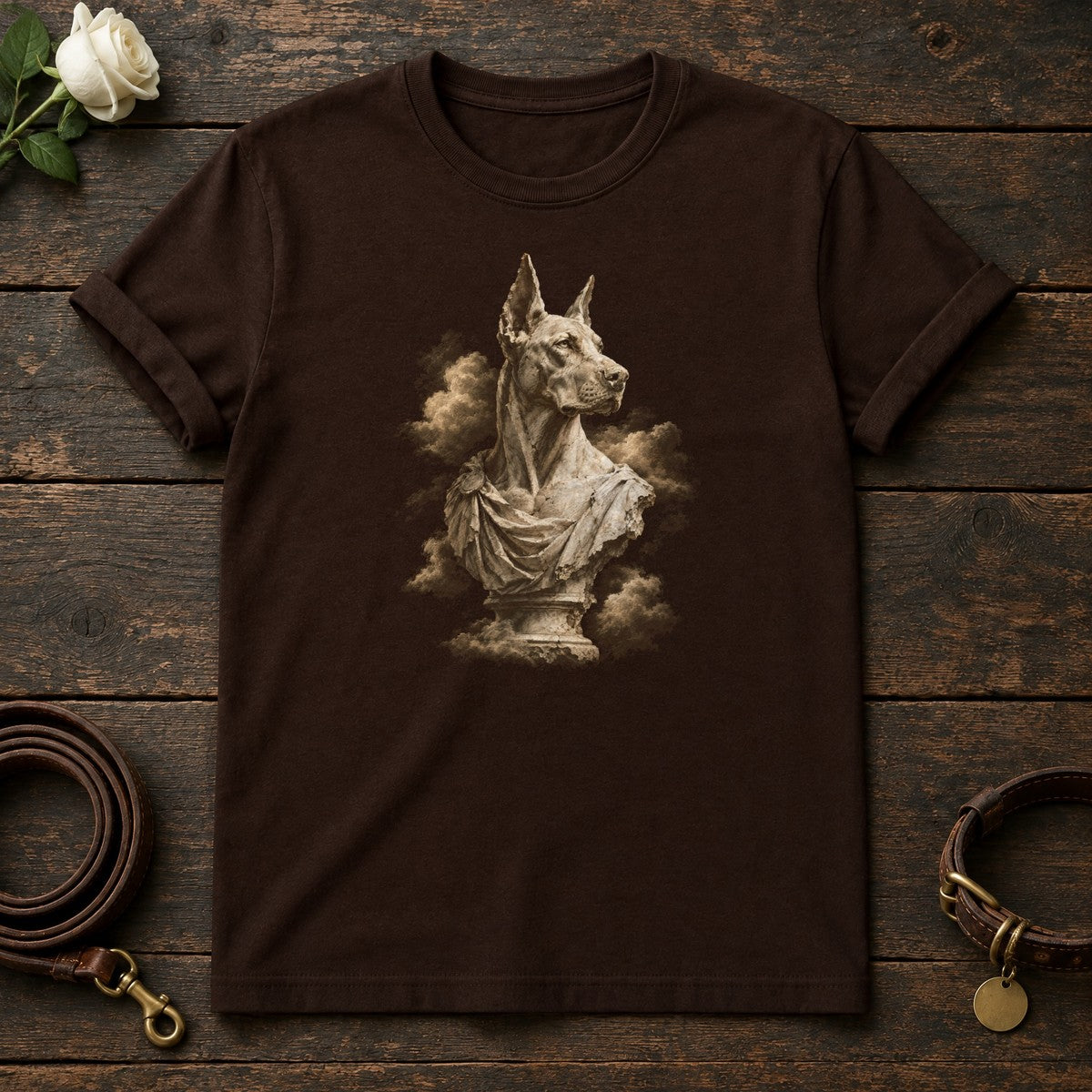 Great Dane Marble Guardian Tee in Dark Chocolate