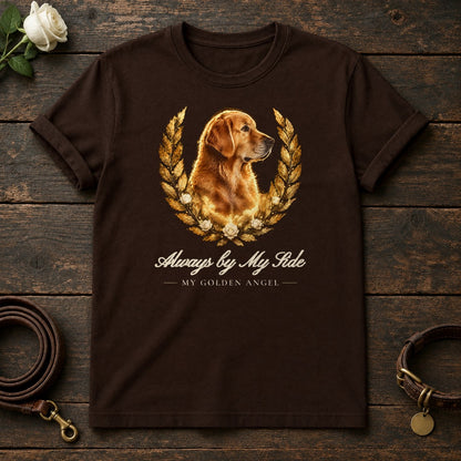 Always by My Side – Laurel Golden Retriever Memorial Tee in Dark Chocolate