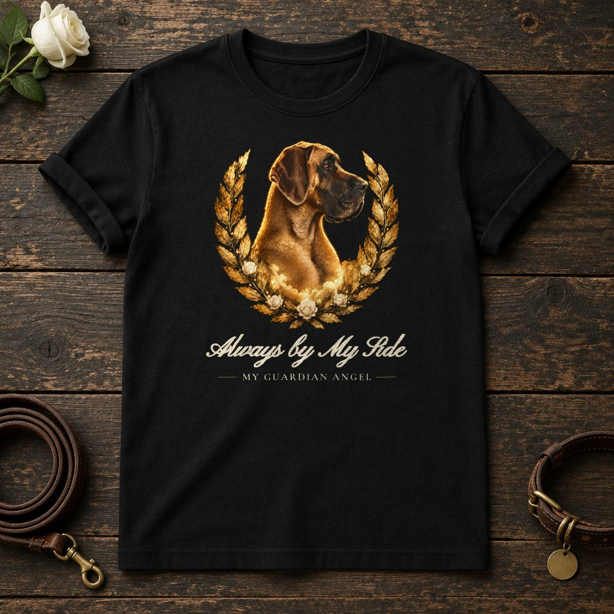 Always by My Side – Laurel Great Dane Memorial Tee in Black