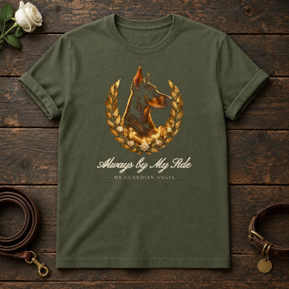 Always by My Side – Laurel Doberman Memorial Tee in Military Green