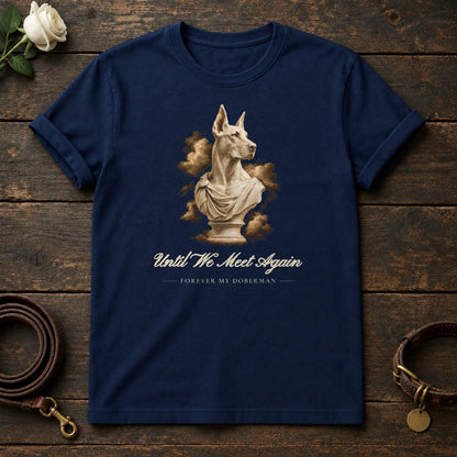 Until We Meet Again – Marble Doberman Memorial Tee in Navy