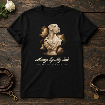 Always by My Side – Marble Great Dane Memorial Tee in Black