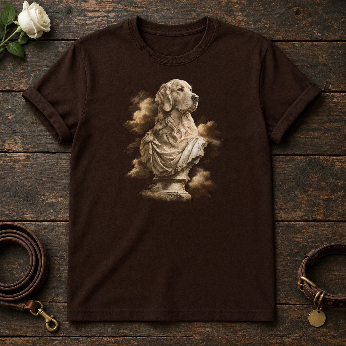 Golden Retriever Marble Guardian Tee in Dark Chocolate