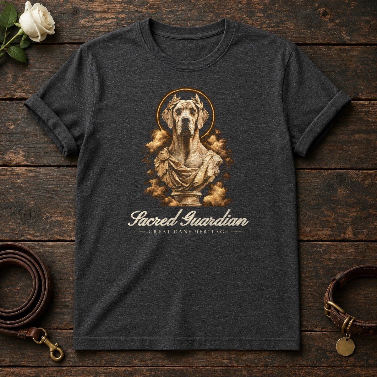 Sacred Guardian Great Dane Tee in Dark Heather