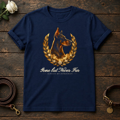 Gone but Never Far – Laurel Doberman Memorial Tee in Navy