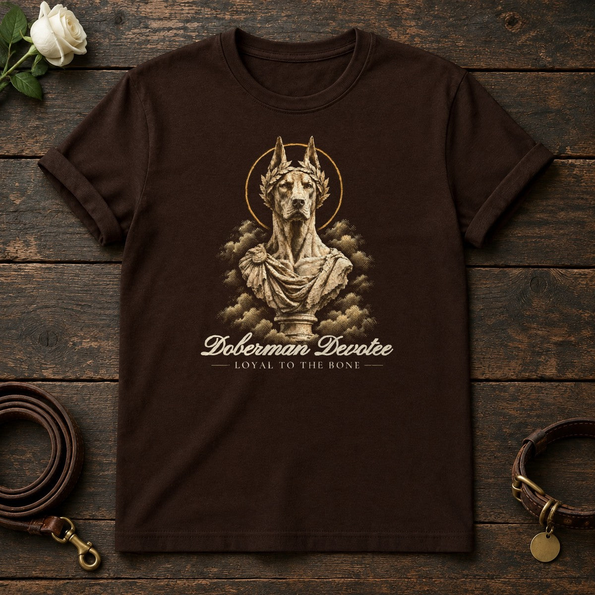 Doberman Devotee Tee in Dark Chocolate