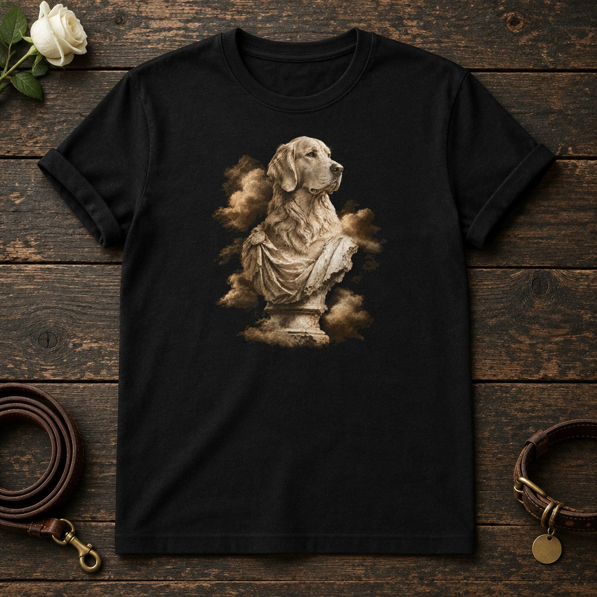 Golden Retriever Marble Guardian Tee in Black