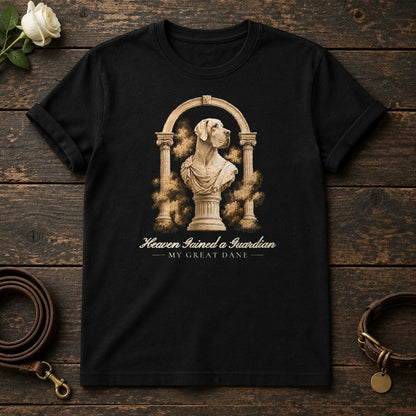 Heaven Gained a Guardian – Roman Arch Great Dane Memorial Tee in Black