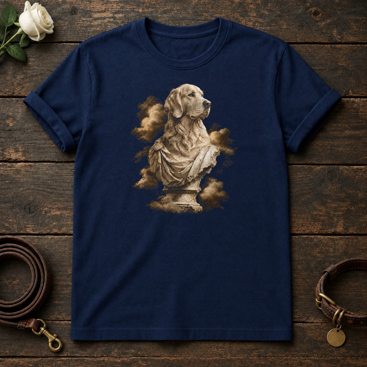 Golden Retriever Marble Guardian Tee in Navy