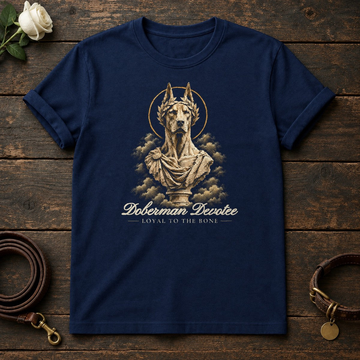 Doberman Devotee Tee in Navy