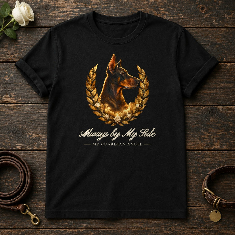 Always by My Side – Laurel Doberman Memorial Tee in Black