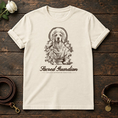 Sacred Guardian Golden Retriever Tee in Natural