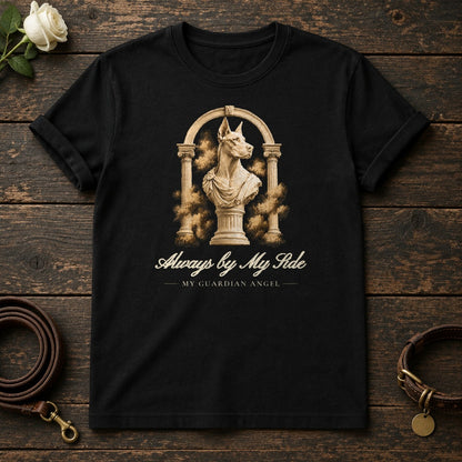 Always by My Side – Roman Arch Doberman Memorial Tee in Black