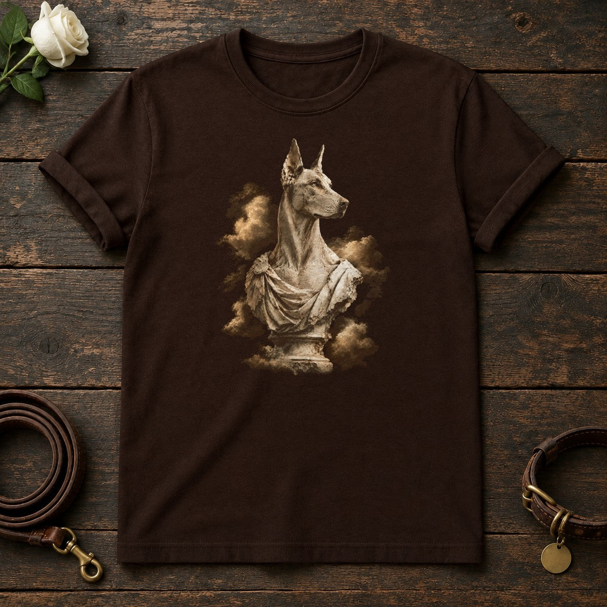 Doberman Marble Guardian Tee in Dark Chocolate