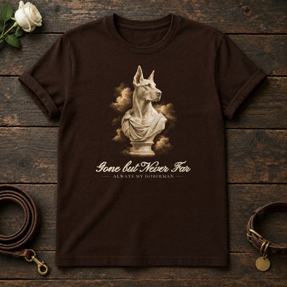 Gone but Never Far – Marble Doberman Memorial Tee in Dark Chocolate