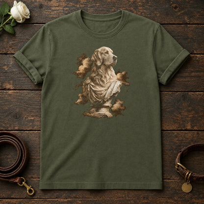 Golden Retriever Marble Guardian Tee in Military Green