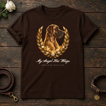My Angel Has Wings – Laurel Great Dane Memorial Tee in Dark Chocolate