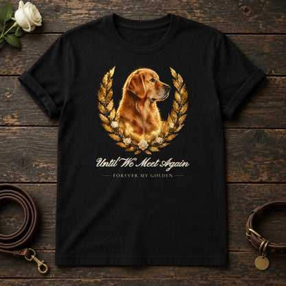 Until We Meet Again – Laurel Golden Retriever Memorial Tee in Black