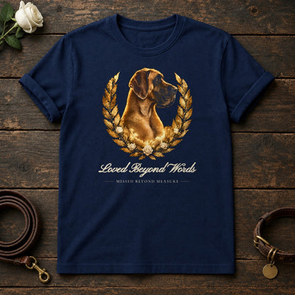 Loved Beyond Words – Laurel Great Dane Memorial Tee in Navy