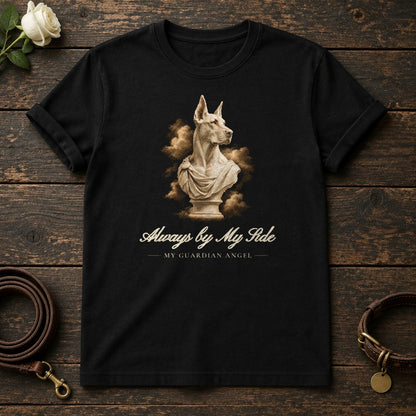 Always by My Side – Marble Doberman Memorial Tee in Black