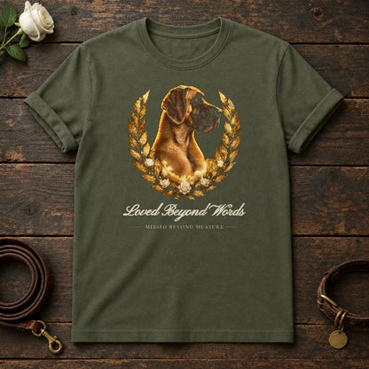 Loved Beyond Words – Laurel Great Dane Memorial Tee in Military Green