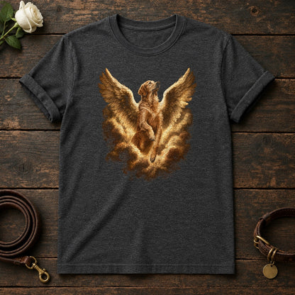 Golden Retriever Guardian Angel Tee in Dark Heather