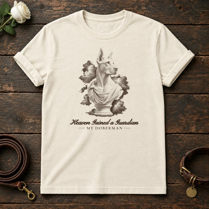 Heaven Gained a Guardian – Marble Doberman Memorial Tee in Natural