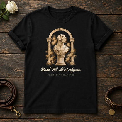 Until We Meet Again – Roman Arch Great Dane Memorial Tee in Black