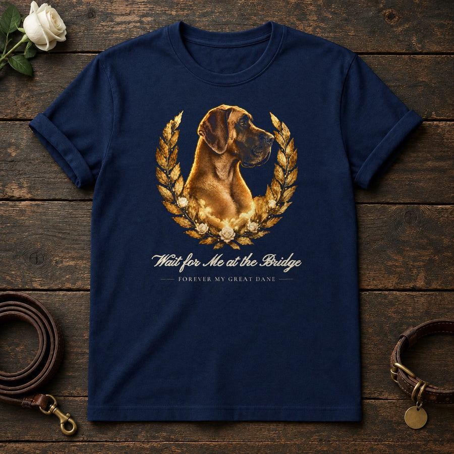 Wait for Me at the Bridge – Laurel Great Dane Memorial Tee in Navy