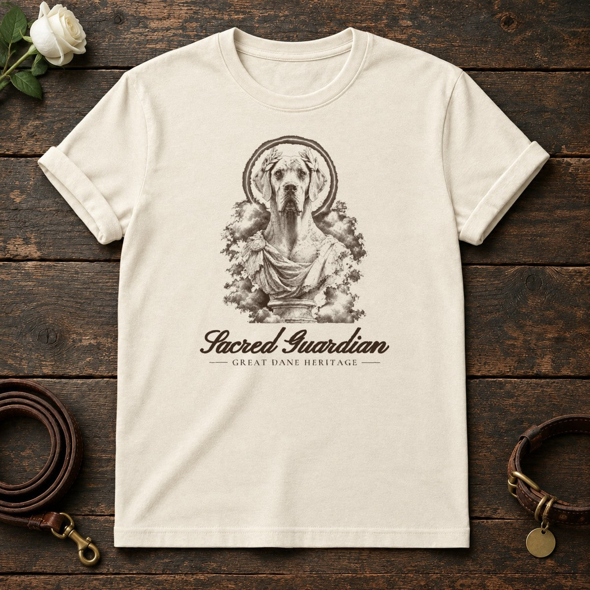 Sacred Guardian Great Dane Tee in Natural