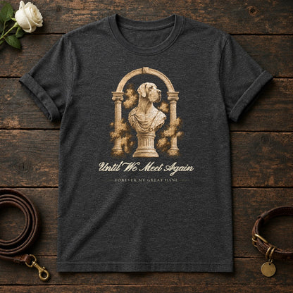Until We Meet Again – Roman Arch Great Dane Memorial Tee in Dark Heather