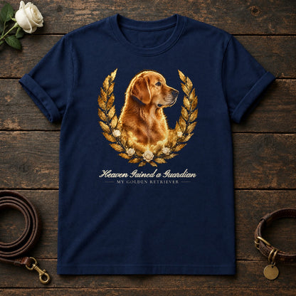 Heaven Gained a Guardian – Laurel Golden Retriever Memorial Tee in Navy