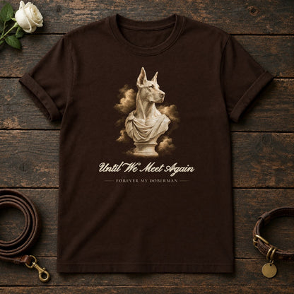 Until We Meet Again – Marble Doberman Memorial Tee in Dark Chocolate