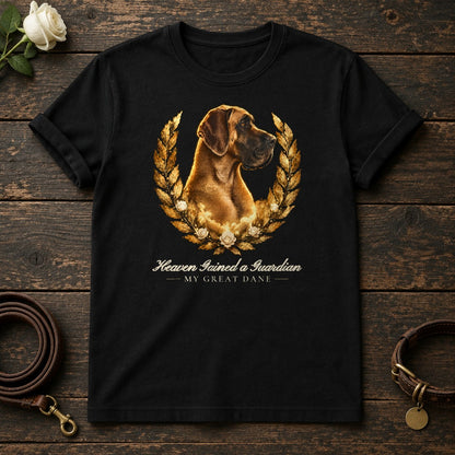 Heaven Gained a Guardian – Laurel Great Dane Memorial Tee in Black