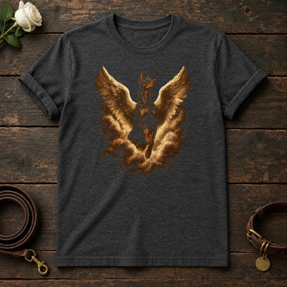 Doberman Guardian Angel Tee in Dark Heather